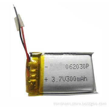 3.7V 300mAh Li-Polymer Rechargeable Battery